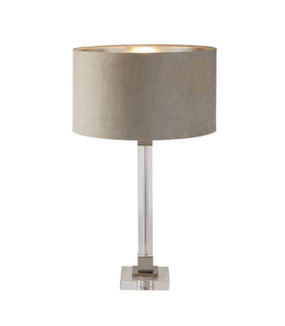 Scarborough Tischlampe Weichstahl, Kristall Nickel satiniert