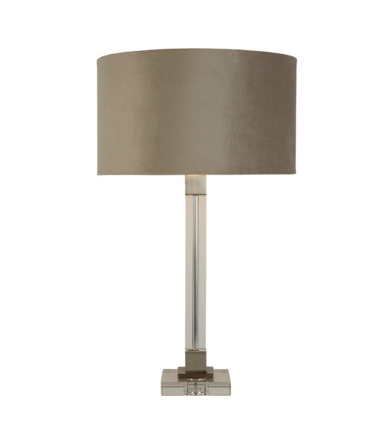 Lámpara de mesa Scarborough Acero dulce, cristal Níquel satinado
