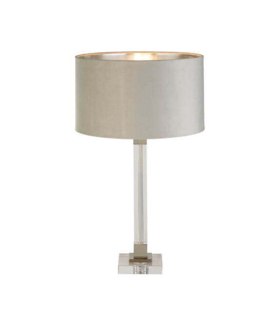 Lampada da tavolo Scarborough Acciaio dolce, cristallo Nichel satinato