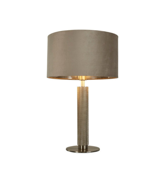 London Tischlampe aus Weichstahl, Stoff aus satiniertem Silber