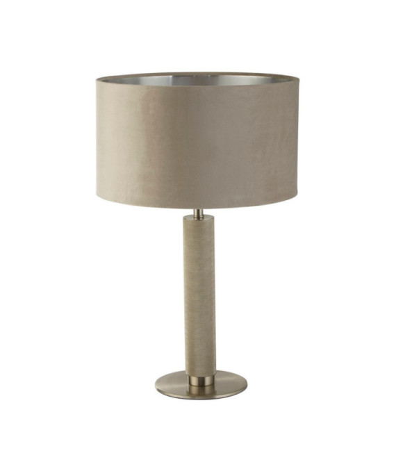 London Table Lamp Mild Steel, Satin Silver Fabric