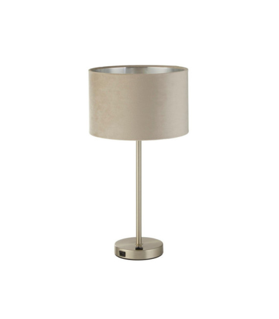 Lampada da tavolo Finn Acciaio dolce, tessuto nichel satinato