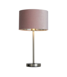 Finn table lamp Mild steel, satin nickel fabric