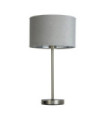 Finn table lamp Mild steel, satin nickel fabric