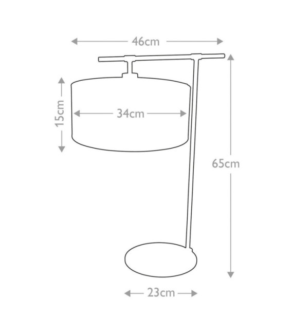 Tischleuchte Balance. Schirm aus schwarzem Stahl