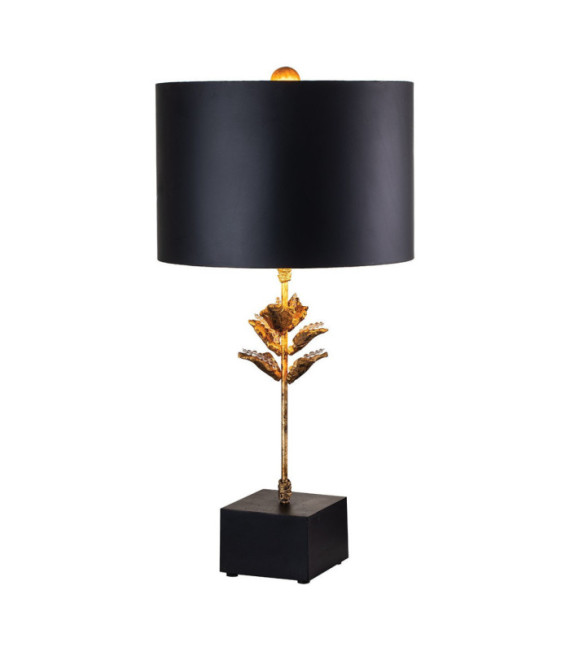Lampe de table Camilia Résine,Parchemin,Acier Noir,Or antique