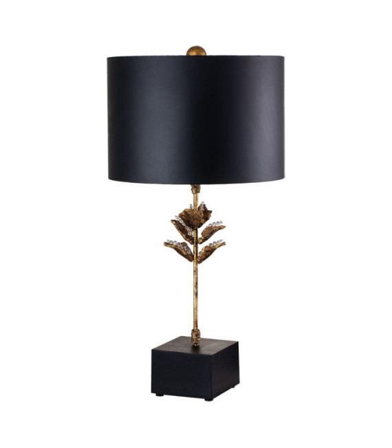Lampe de table Camilia Résine,Parchemin,Acier Noir,Or antique