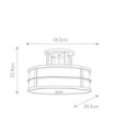 Plafonnier Fusion Verre Opale,Acier Laiton naturel peint