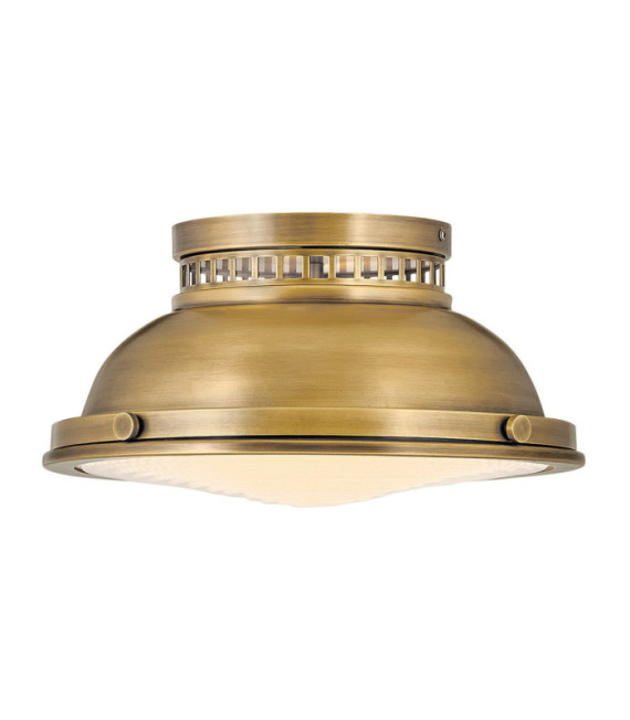 Lámpara de techo Amelia Difusor de acero, vidrio moldeado Brass Heritage