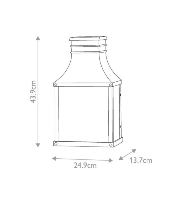 Lampada da parete per esterni Beacon Vetro seminato trasparente, alluminio Museum Nero