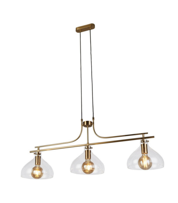 Lampada a sospensione Margarita Acciaio dolce, vetro Ottone