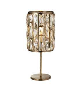 Lámpara de mesa Jewel Acero dulce, vidrio Latón antiguo