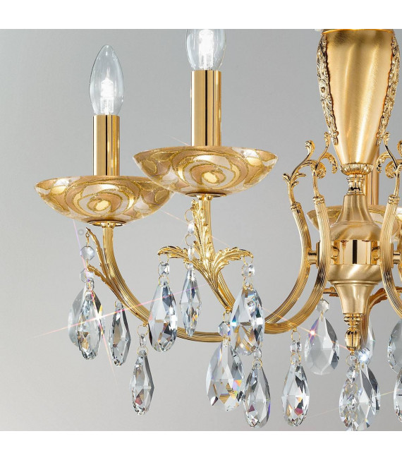 Candeliere classico VICTORIA 2 oro 24 carati 5 lampadine