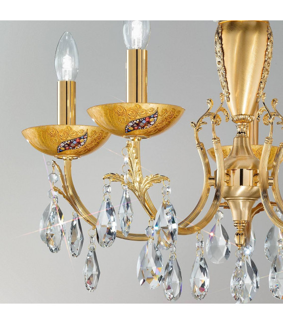Candeliere classico VICTORIA 2 oro 24 carati 5 lampadine