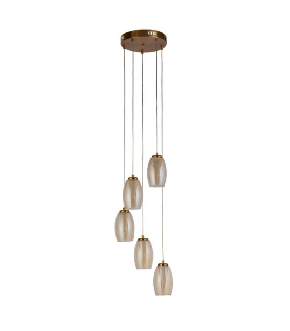 Cyclone-Pendelleuchte. Baustahl, Glas, Acrylbronze