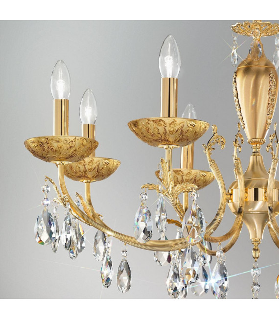 Klassischer Kerzenhalter VICTORIA 2 Gold 24 Karat 8 Glühbirnen
