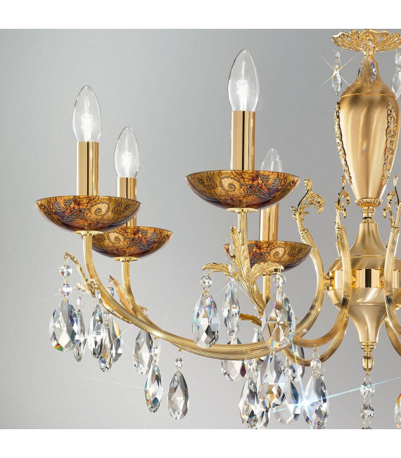 Klassischer Kerzenhalter VICTORIA 2 Gold 24 Karat 8 Glühbirnen