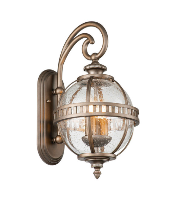 Lampada da parete per esterni Kichler Alluminio, ottone, vetro granulato trasparente Bronzo brunito