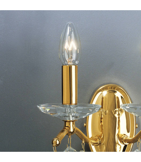 Klassische Wandleuchte CARMEN 2 Gold 24 Karat 2 Glühbirnen