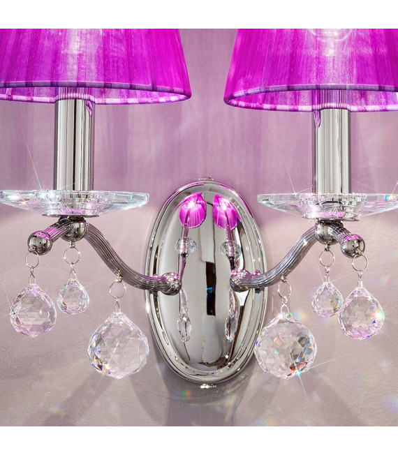 Applique murale classique CARMEN 2 chrome 2 ampoules