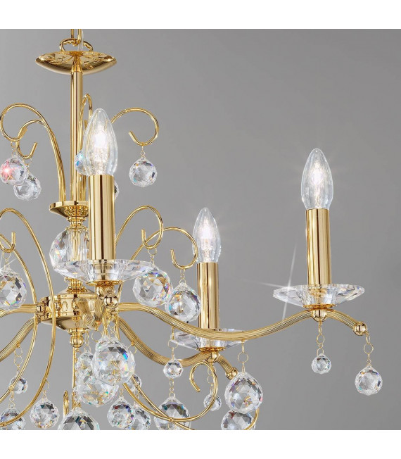 Candeliere classico CARMEN 2 oro 24 carati 5 lampadine