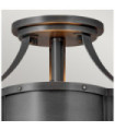 Hinkley ceiling light Engraved opal glass, steel Blackened brass