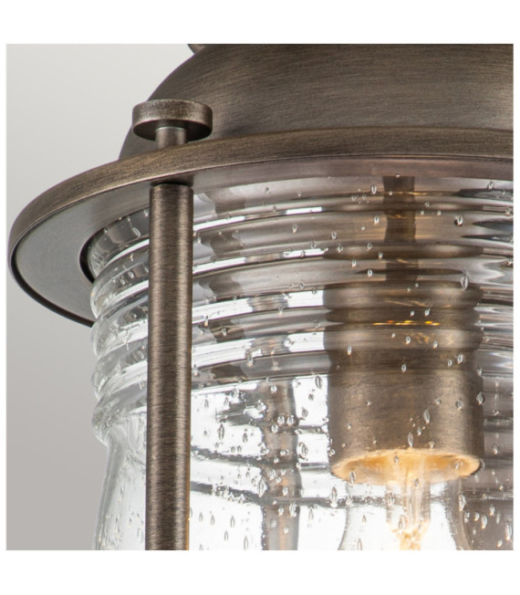 Kichler exterior wall light Aluminum, brass, transparent grained glass Burnished bronze