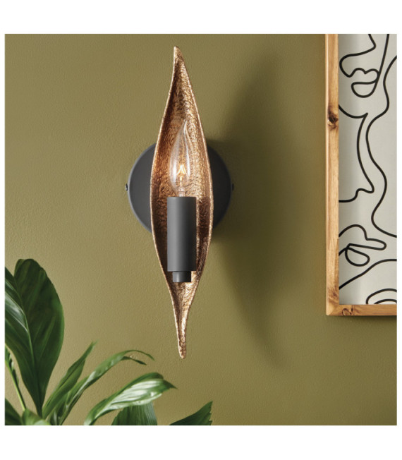 Hinkley Wall Light Steel, Aluminum, Resin Carbon Black with Luxury Gold
