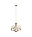 Suspension Kichler Acier,verre grainé transparent Laiton naturel