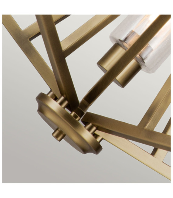 Kichler Pendelleuchte Stahl, transparentes, gekörntes Glas Naturmessing