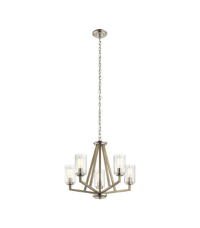 Kichler pendant light Steel, transparent grained glass Aged antique gray