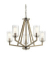 Kichler pendant light Steel, transparent grained glass Aged antique gray