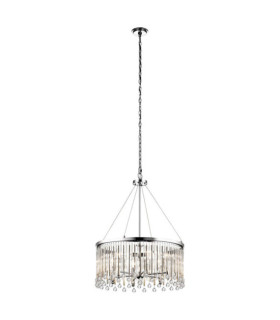 Kichler Crystal Pendant Light, Polished Chrome Steel