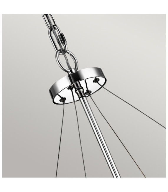 Kichler Crystal Pendant Light, Polished Chrome Steel