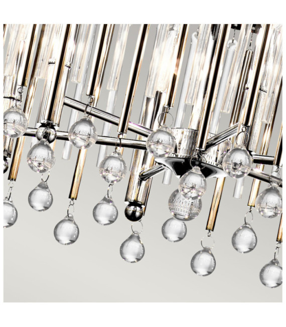 Suspension Kichler Cristal,Acier Chrome poli