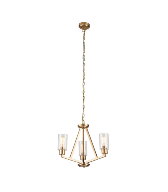 Kichler pendant light Steel, transparent grained glass Natural brass