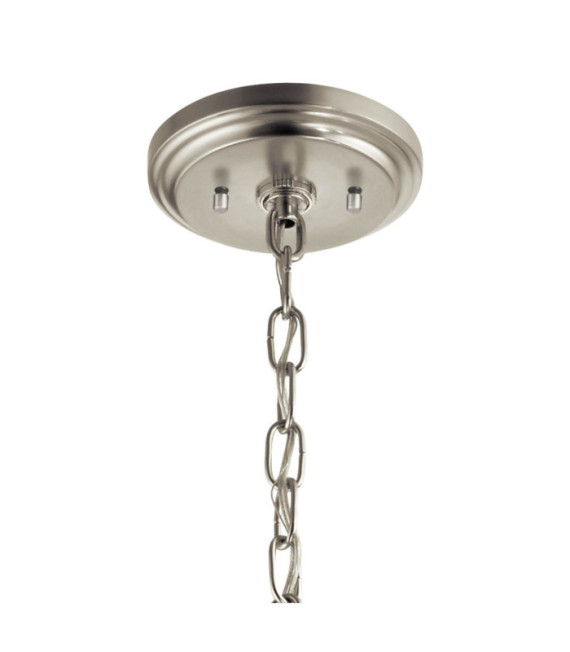 Suspension Kichler Acier,verre grainé transparent Gris antique vieilli