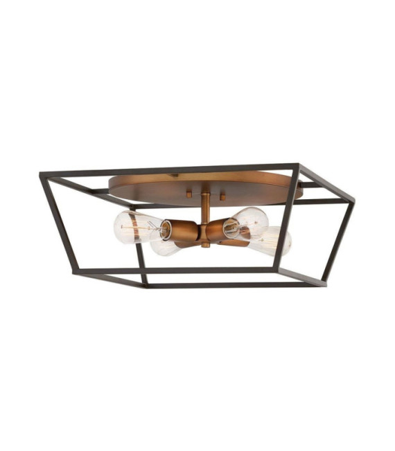 Plafonnier Hinkley Acier Bronze avec accents de laiton anciens