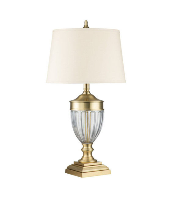 Lampe de table Quoizel Verre,Acier,Lin Laiton brossé