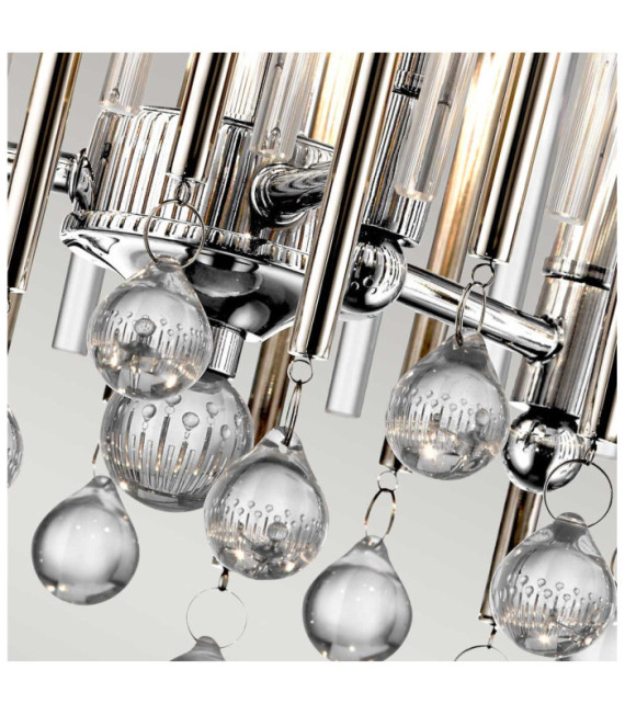 Kichler Crystal Ceiling Light, Polished Chrome Steel