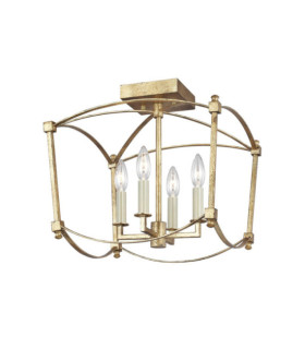 Lámpara de techo Feiss acero dorado antiguo