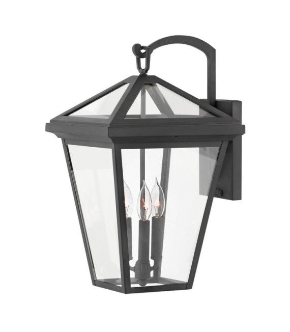 Hinkley exterior wall light Transparent glass, aluminum Museum Black