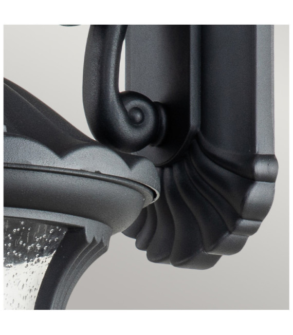 Lampada da parete per esterni Chicago Alluminio, vetro granulato trasparente Nero strutturato