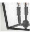 Hinkley exterior wall light Aluminum, brass, transparent grained glass Black