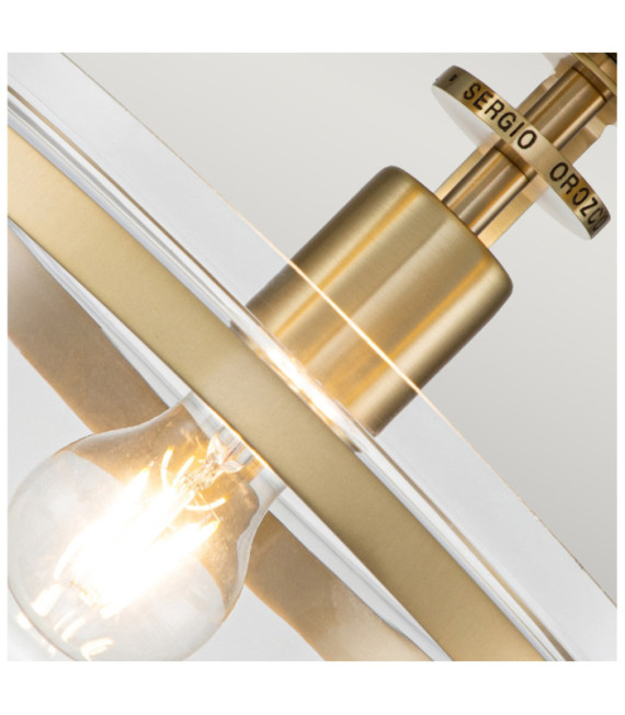 Quoizel ceiling light Transparent glass, steel Brushed brass