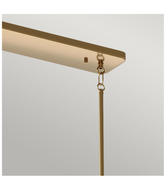 Kichler Pendelleuchte Stahl, transparentes geriffeltes Glas. Gebürstetes Naturmessing