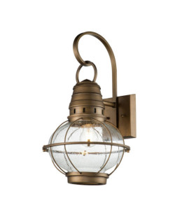 Lampada da parete per esterni Kichler Alluminio, vetro granulato trasparente Ottone naturale