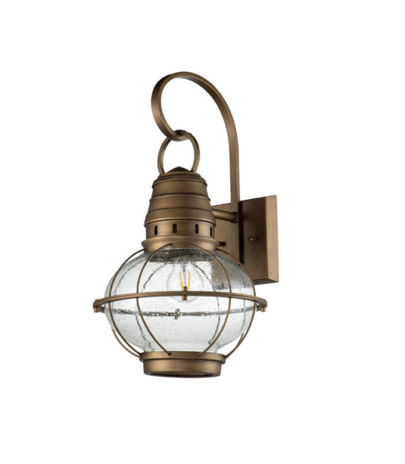Kichler exterior wall light Aluminum, transparent grained glass Natural brass