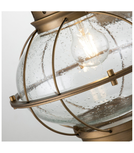 Kichler exterior wall light Aluminum, transparent grained glass Natural brass