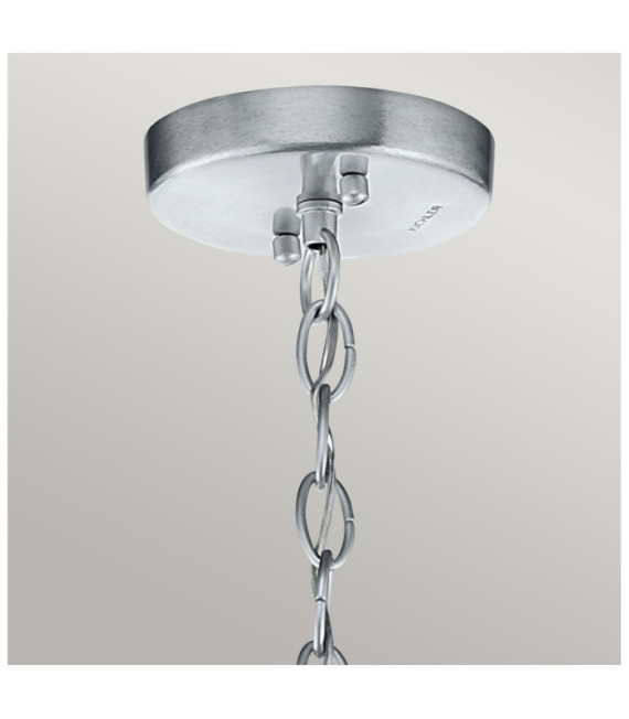 Suspension extérieur Kichler Aluminium,verre grainé transparent Gris antique vieilli
